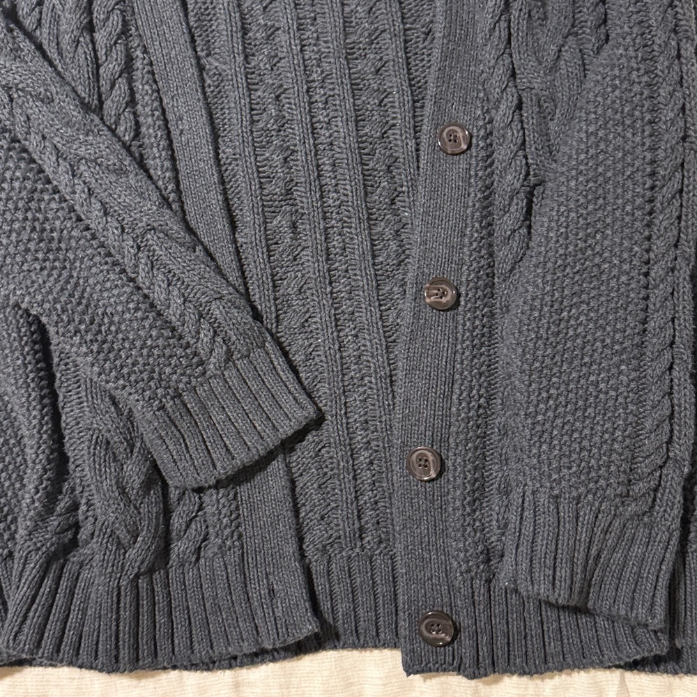 quince organic cotton cable knit cardigan size small - Picture 5 of 6